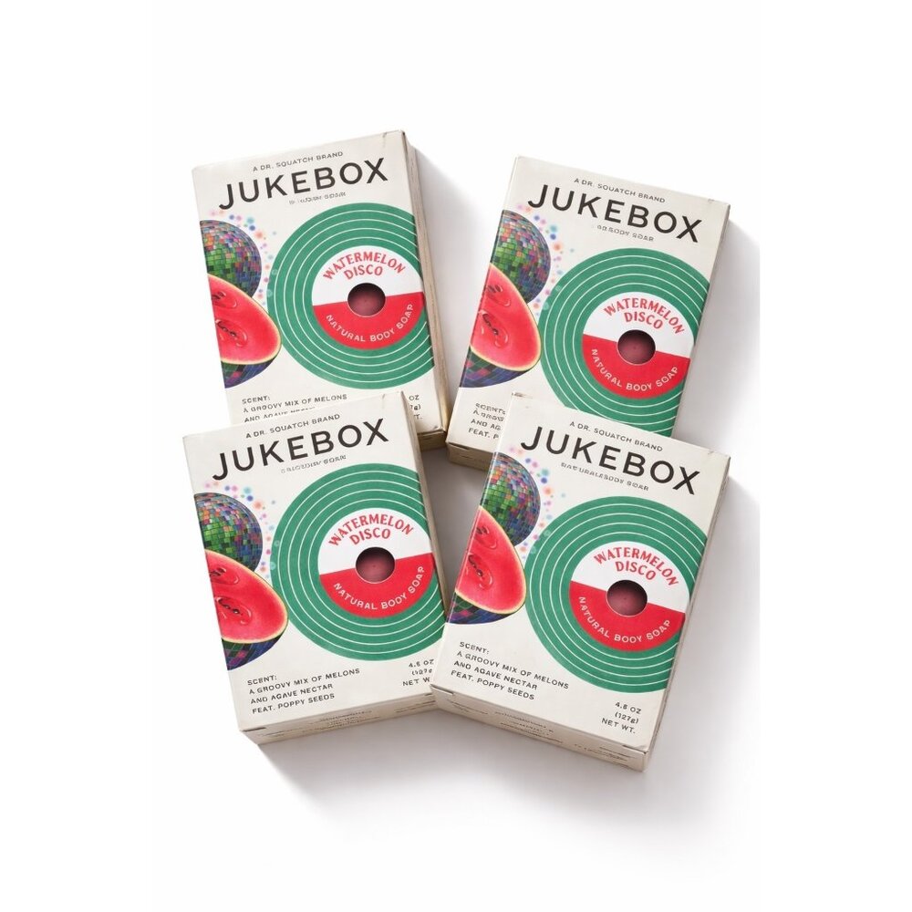 Jukebox Watermelon Disco Natural Body Soap 4.5oz Lot of 4 Bars